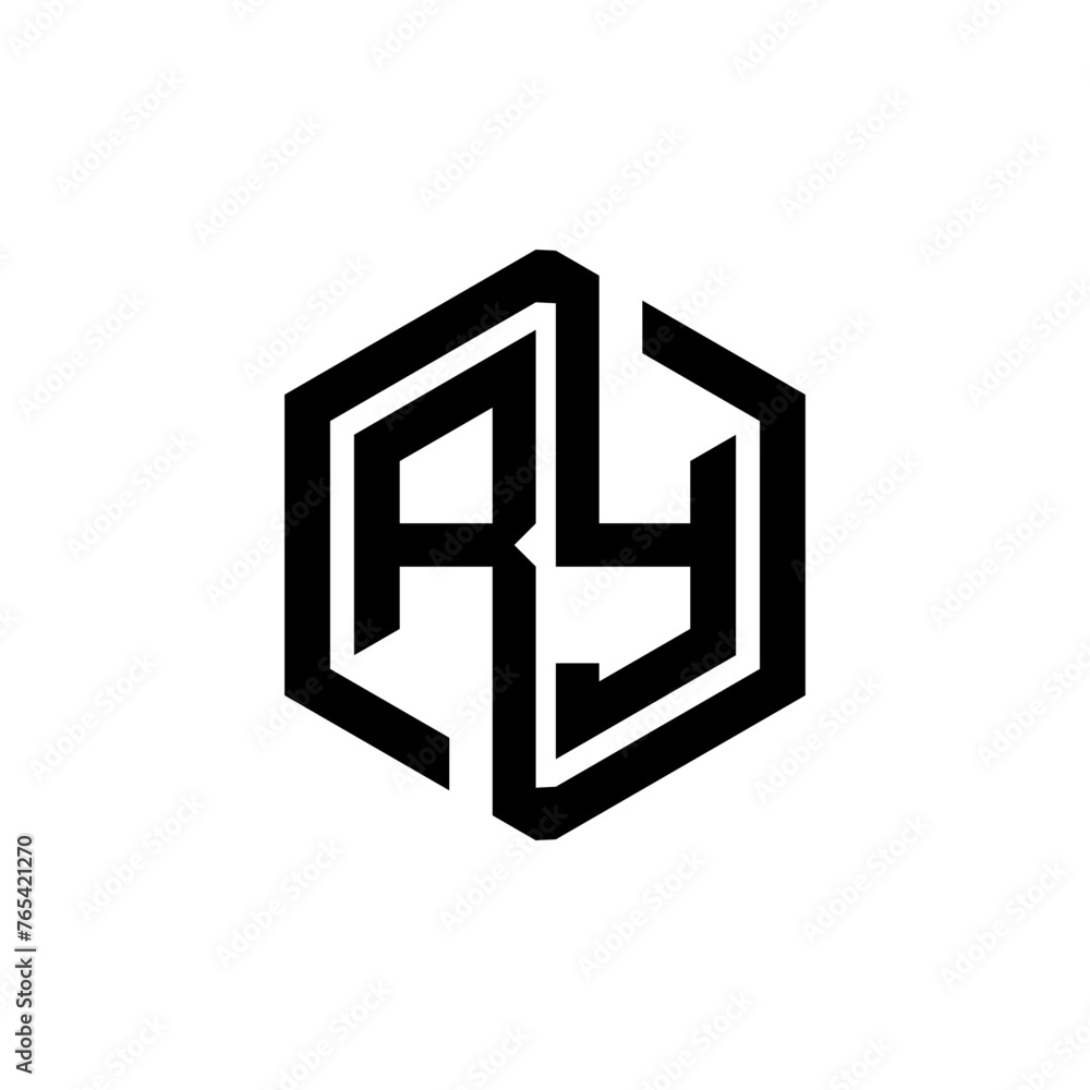 RY letter logo design in illustration. Vector logo, calligraphy designs for logo, Poster, Invitation, etc. - obrazy, fototapety, plakaty 