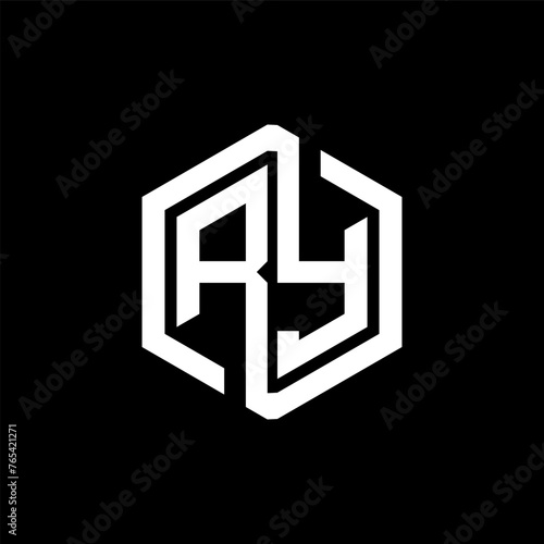 RY letter logo design in illustration. Vector logo, calligraphy designs for logo, Poster, Invitation, etc.