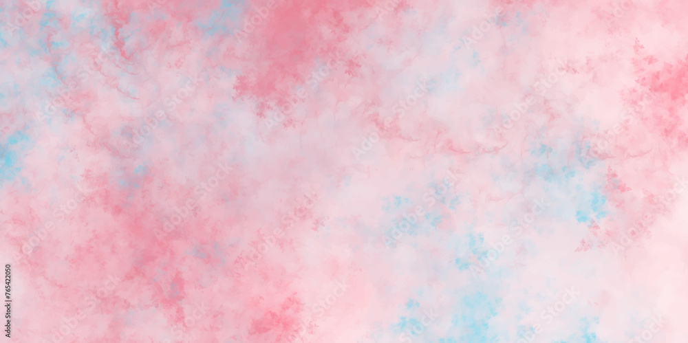 Abstract pink and blue grunge texture painted with watercolor stains. Closeup of pink textured grunge background. beautiful and colorful watercolor used for wallpaper, banners, design, vector frame.
