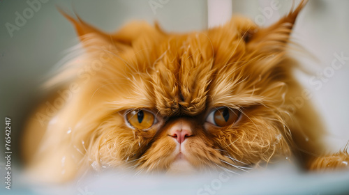 Red cat closeup portrait