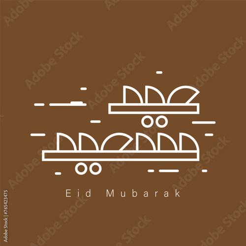 Eid Mubarak Caligraphy for Eid Greetings. Eid Mubarak Typography. Arabic Typography font for greetings, social media, banner, poster etc. (ID: 765423475)