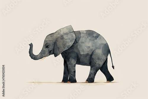 Artistic elephant with intricate textures on body. A beautifully textured elephant walks elegantly in this artistic portrayal  with a world map subtly layered over its body suggesting a global theme