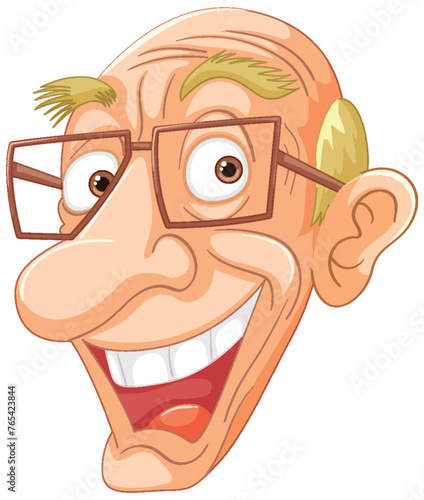Vector illustration of a smiling elderly man
