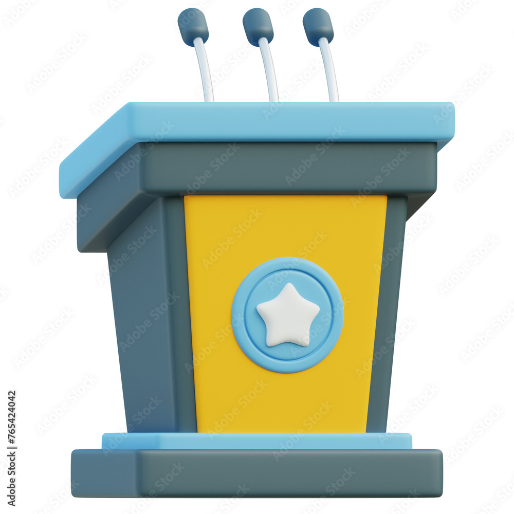 3D Ceremonial Podium with Microphones 3D Ceremonial Podium with Microphones