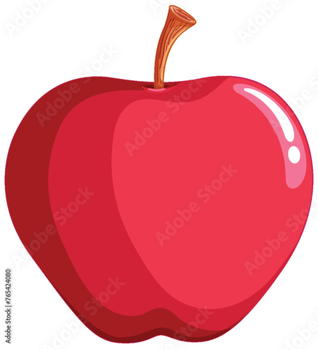 A vibrant vector graphic of a red apple