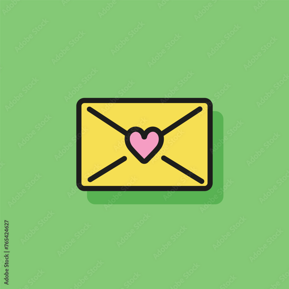 Line icon of letter sealed with heart. Love message, greeting card, Valentine Day. Love concept. Can be used for topics like celebration, feelings, relations Line icon of letter sealed with heart. Love message, greeting card, Valentine Day. Love concept. Can be used for topics like celebration, feelings, relations