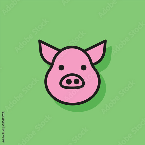 Line icon of pig head. Pork, meat store, bacon. Food concept. Can be used for topics like livestock, cooking, supermarket