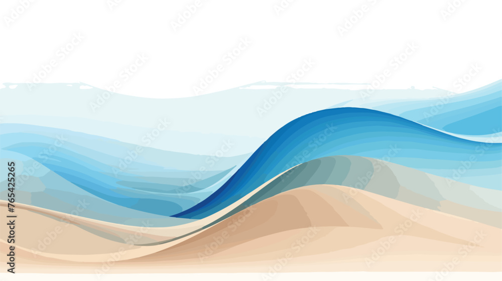 Creative blue waves on light brown background