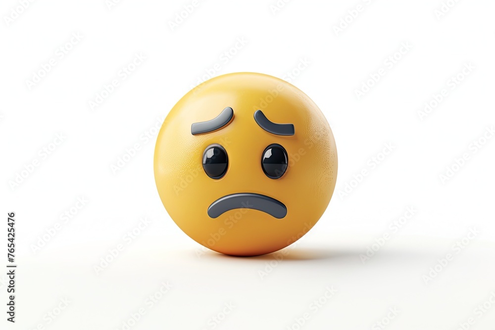 Fototapeta premium Vector 3D Emoji Sad Isolated On White