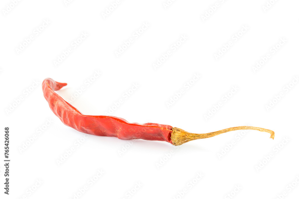 Dried hot chili peppers on white background. Dried hot chili peppers on white background.
