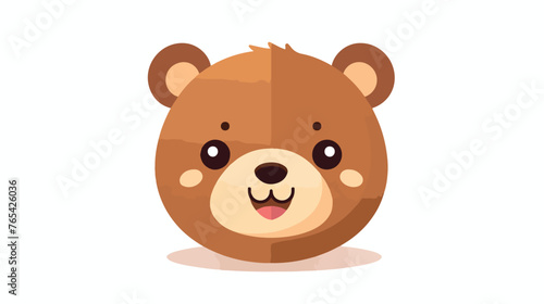 Cute bear head. Vector illustration flat vector 