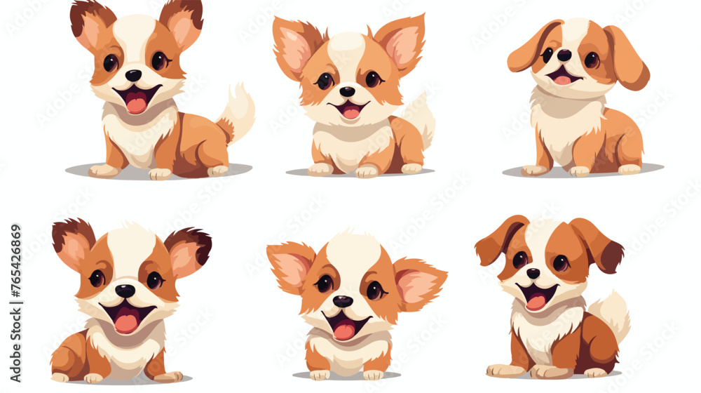 Cute Dog Mascot Cartoon Design Vector flat vector is