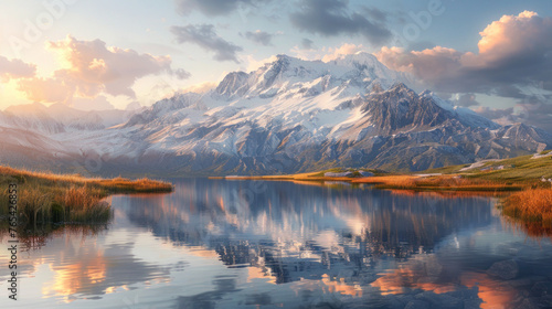 Lake Reflections: Sunrise and Sunset with Mountains, Water, Sky, and Nature in Landscape