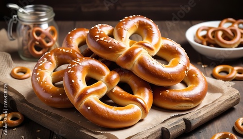 Pretzels in a rustic style