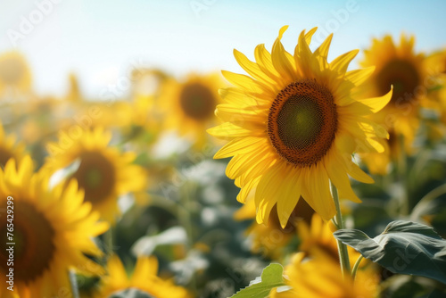 Summertime Splendor  Sunflowers Reaching for the Sky in Full Bloom