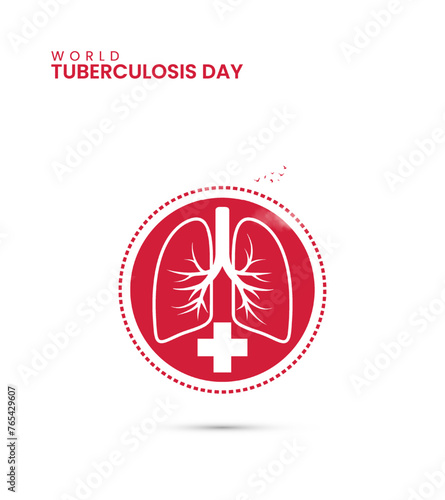World TB Day, Flying Bird and lungs concept, World Tuberculosis day design for banner, poster vector illustration.