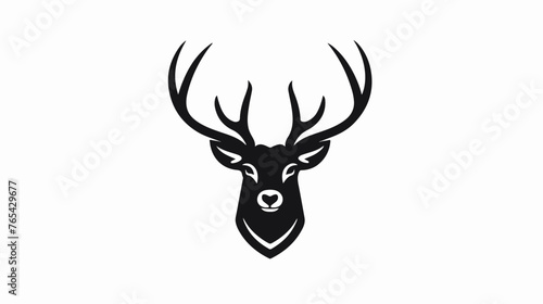 Deer line icon flat vector isolated on white background