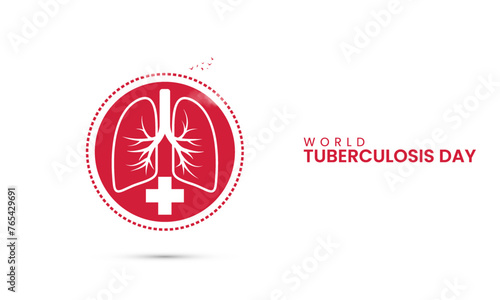 World TB Day, Flying Bird and lungs concept, World Tuberculosis day design for banner, poster vector illustration.
