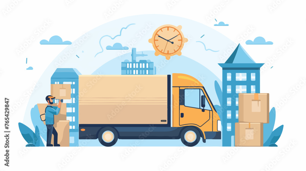 Delivery return illustration or icon vector on white background 