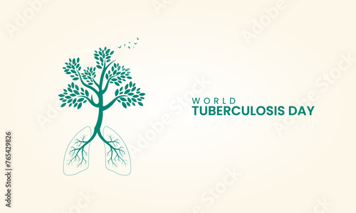 World TB Day, World Tuberculosis day, Tree and lungs concept, design for banner, poster vector illustration.