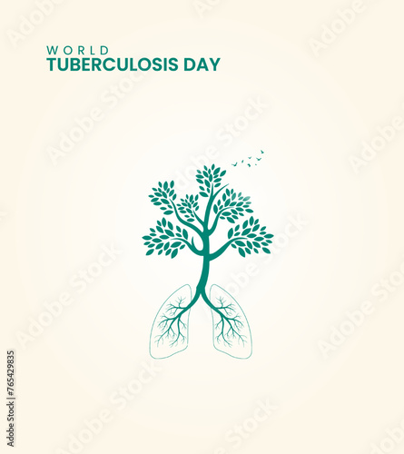 World TB Day, World Tuberculosis day, Tree and lungs concept, design for banner, poster vector illustration.