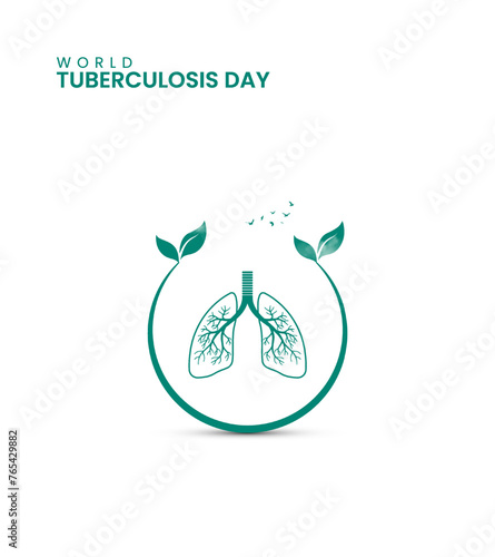 World TB Day, World Tuberculosis day, Leaf and lungs, design for banner, poster vector illustration.