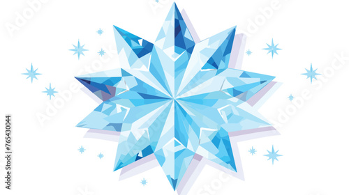 Diamond star flat vector isolated on white background