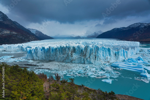 Amazing textures of Perito Moreno big glacier in Autumn,Los Glaciares National Park, Argentina.