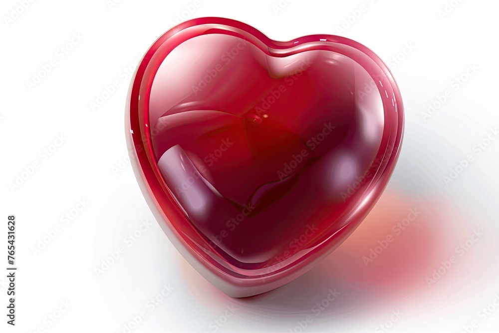 Vector 3D Icon Heart 3D Icon Isolated On White Vector 3D Icon Heart 3D Icon Isolated On White