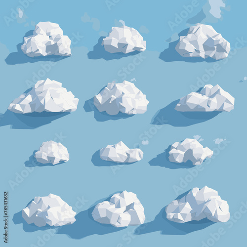Abstract Low Poly Cloud Collection