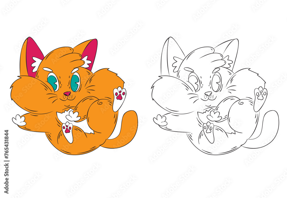 Obraz premium doodle animal illustration for coloring page drawing book 