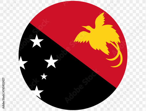 Papua New Guinea flag button on png or transparent background. vector illustration.