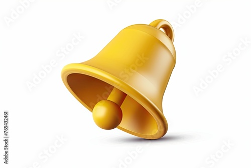 Vector 3D Icon Notification Bell 3D Icon Isolated On White 