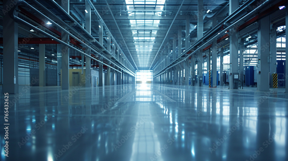 A high-tech warehouse setting exemplifies the future of industrial efficiency.