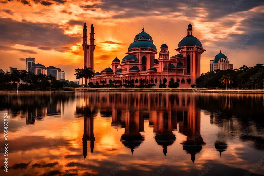 Grandeur of Faith: Majestic Mosques of Europe and Canada - A Panoramic Exterior Display Celebrating Architectural Brilliance and Cultural Harmony generated by AI