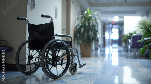 Patient care begins with a wheelchair ready for service at the hospital.