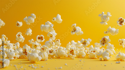Simple yellow serves as the stage for popcorn in motion.