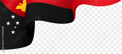 Papua New Guinea flag wave isolated on png or transparent background vector illustration.