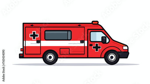 Ambulance vehicle pixel perfect linear icon