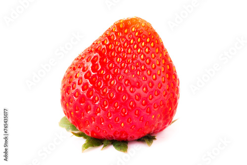 Fresh strawberries on white wooden table