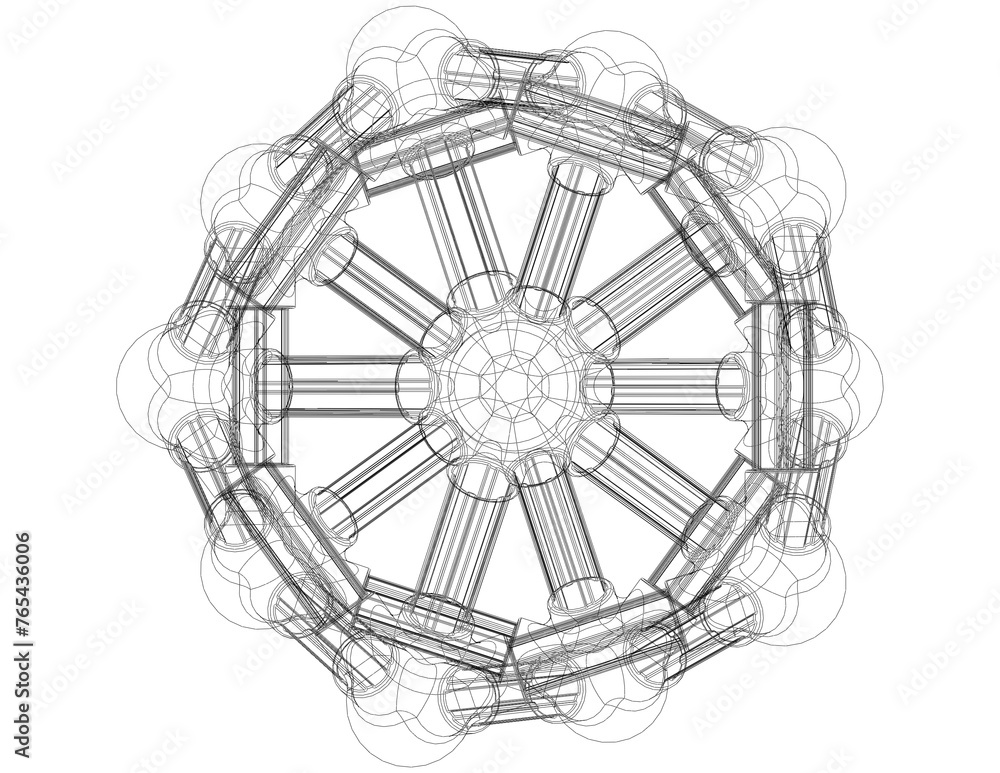 Icosahedral Structures with Atoms 3D print model Icosahedral Structures with Atoms 3D print model