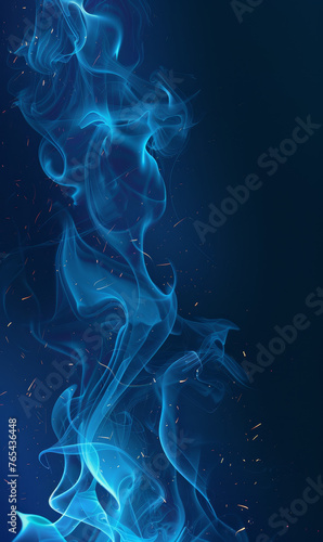 Elegant swirls of smoke in a dark abstract blend of mystery.