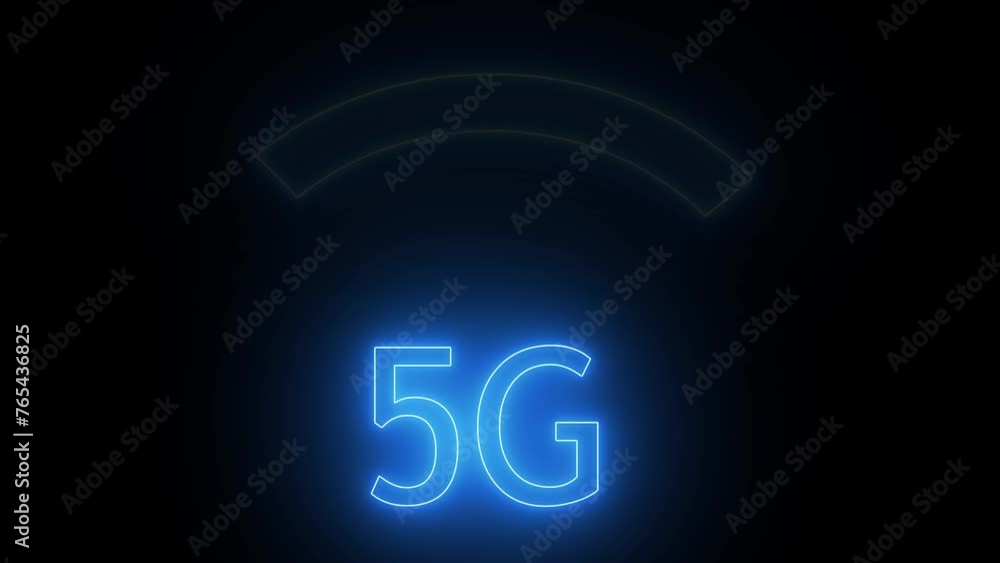 5G neon symbol on brick wall. Light bulbs with 5th generation of cellular mobile communications, high performance wireless phone network symbol animation. 5G neon symbol on brick wall. Light bulbs with 5th generation of cellular mobile communications, high performance wireless phone network symbol animation.