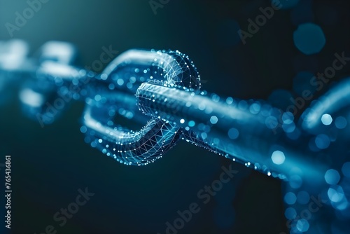 Blockchain technology connecting secure decentralized network revolutionizing finance digital identity and supply chain management. Concept Blockchain Technology, Secure Decentralized Network photo