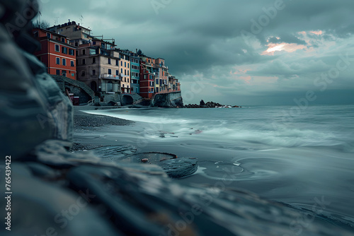Charming Coastal Charm: Picturesque View of Bogliasco, Italy photo