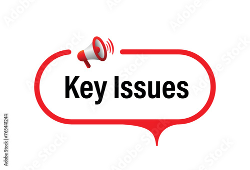 Key Issues sign on white background
