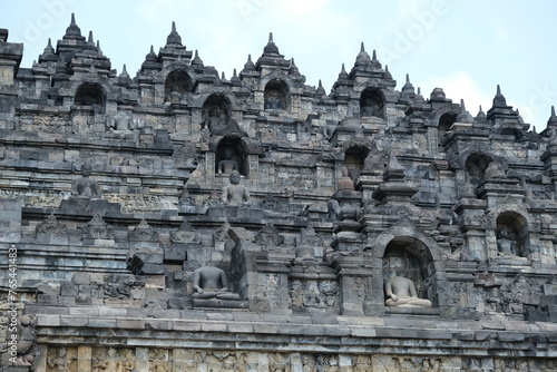 Borobudur Temple, the biggest buddhist temple and UNESCO World Heritage Site, Central Java, Indonesia