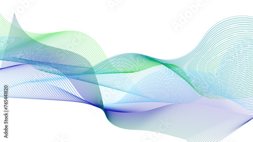 Modern abstract glowing wave background. Abstract background flowing green and purple blue wave lines. Dynamic wave line blend for design element.