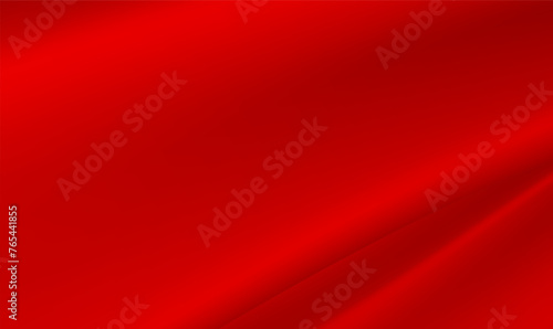 Smooth elegant red silk or satin luxury cloth texture for background with copy space. Red cloth or liquid wave. Soft folds. Curtain. Christmas, New Year, Valentine, anniversary, award, festive. Vector