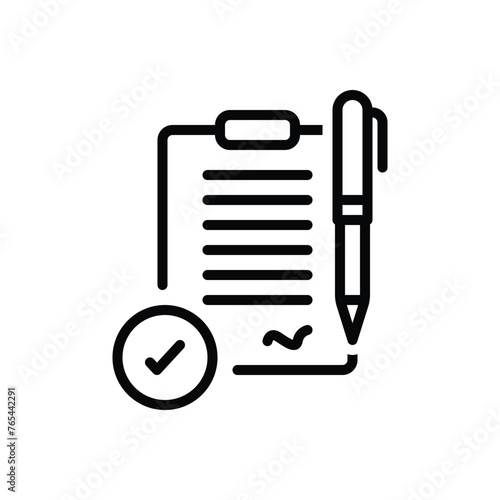 Black line icon for consent